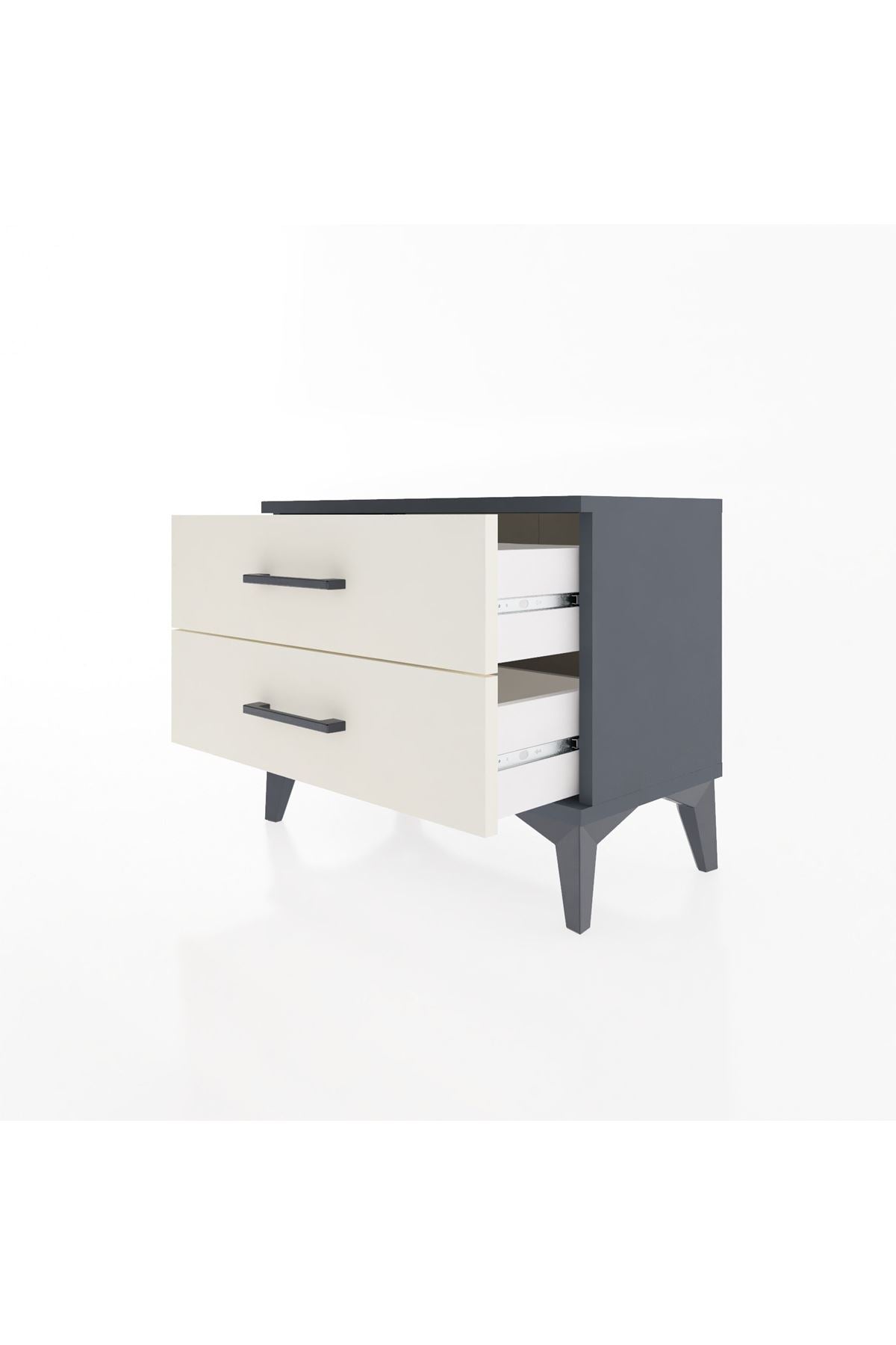 Arges Komodin 2 Çekmeceli 60x30x48 Antrasit-Aytaşı