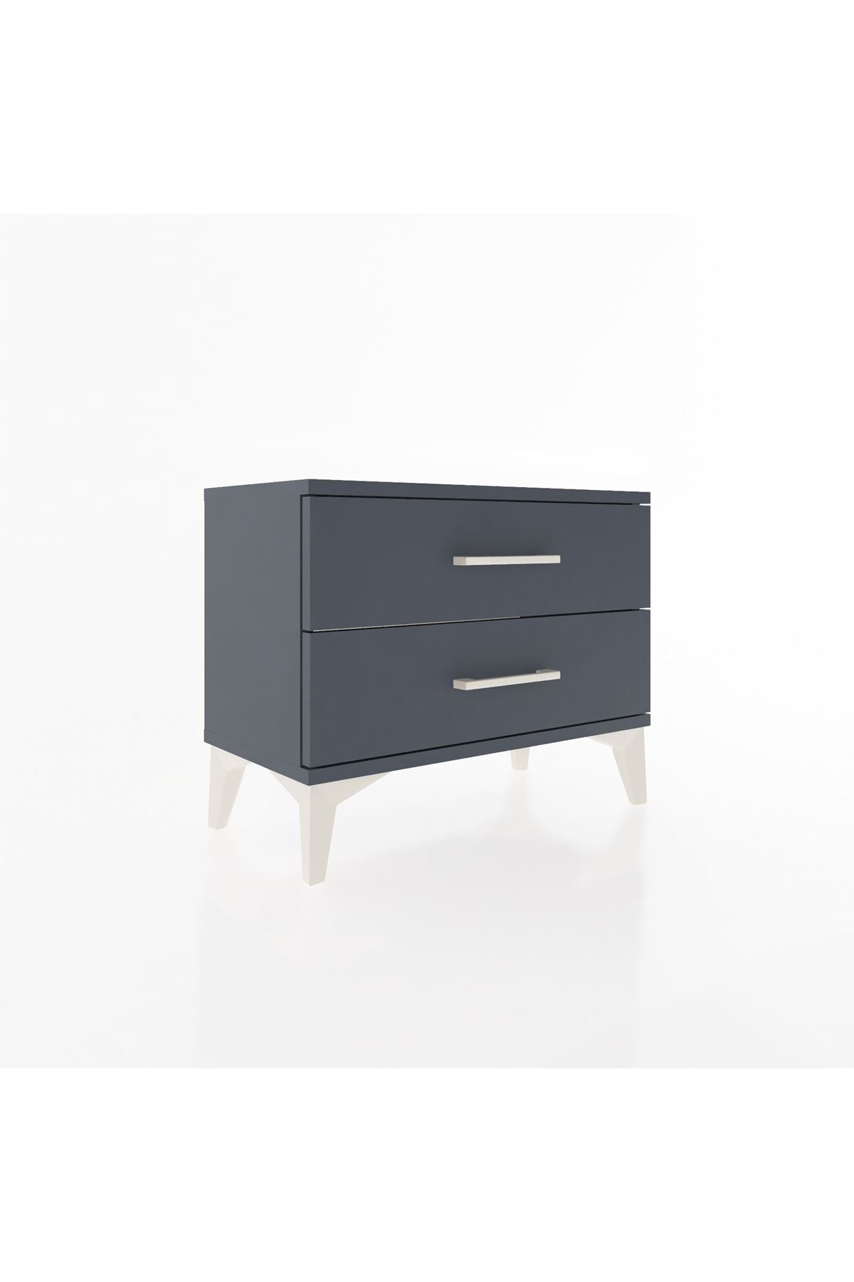 Arges Komodin 2 Çekmeceli 60x30x48 Antrasit-Antrasit