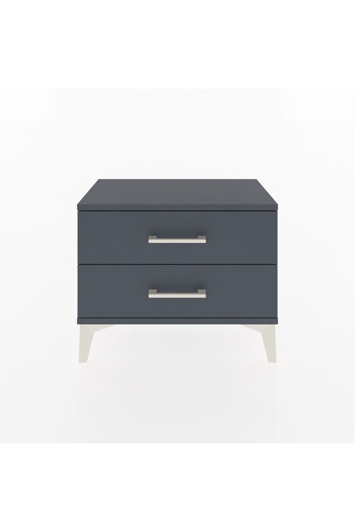 Arges Komodin 2 Çekmeceli 60x30x48 Antrasit-Antrasit