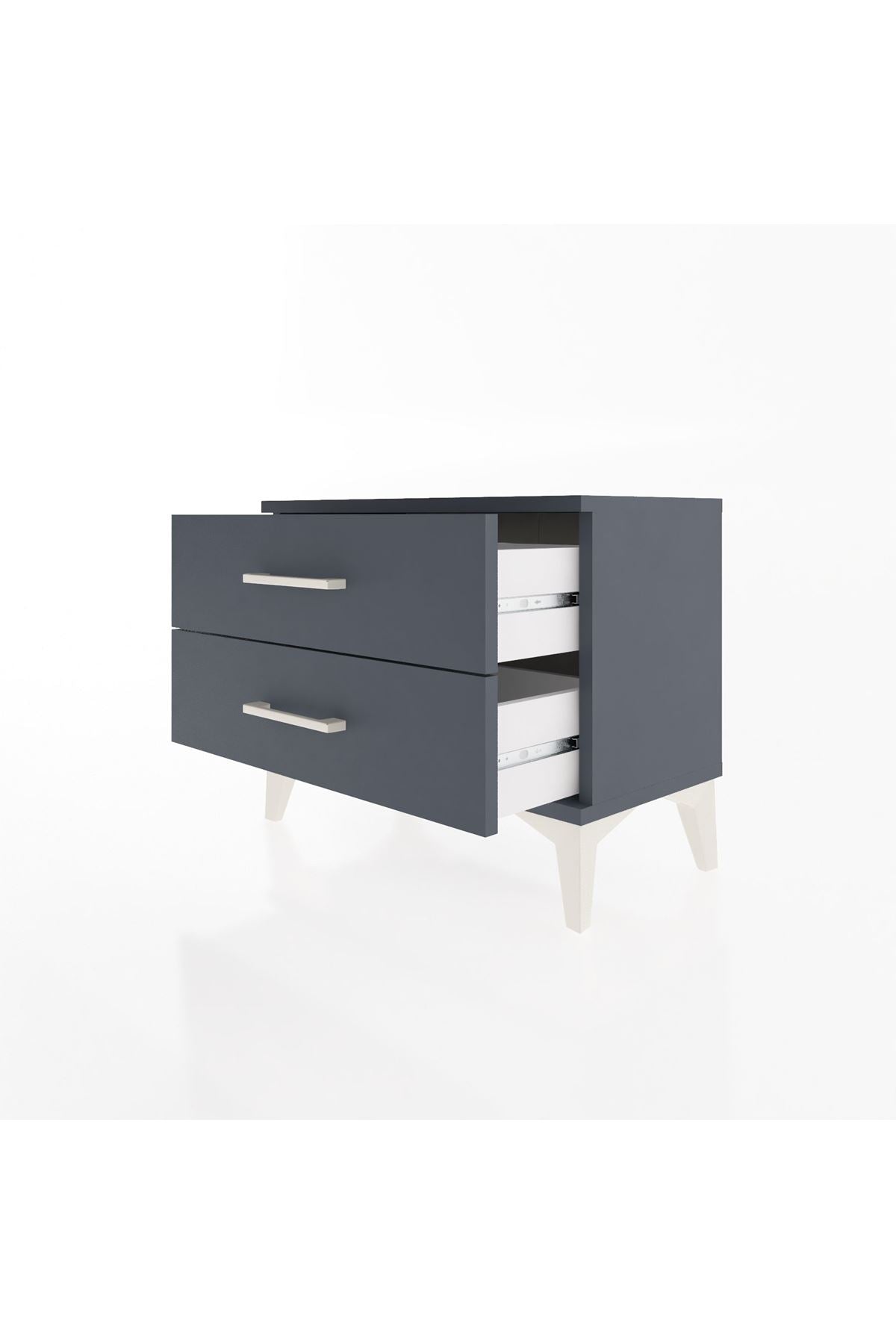 Arges Komodin 2 Çekmeceli 60x30x48 Antrasit-Antrasit