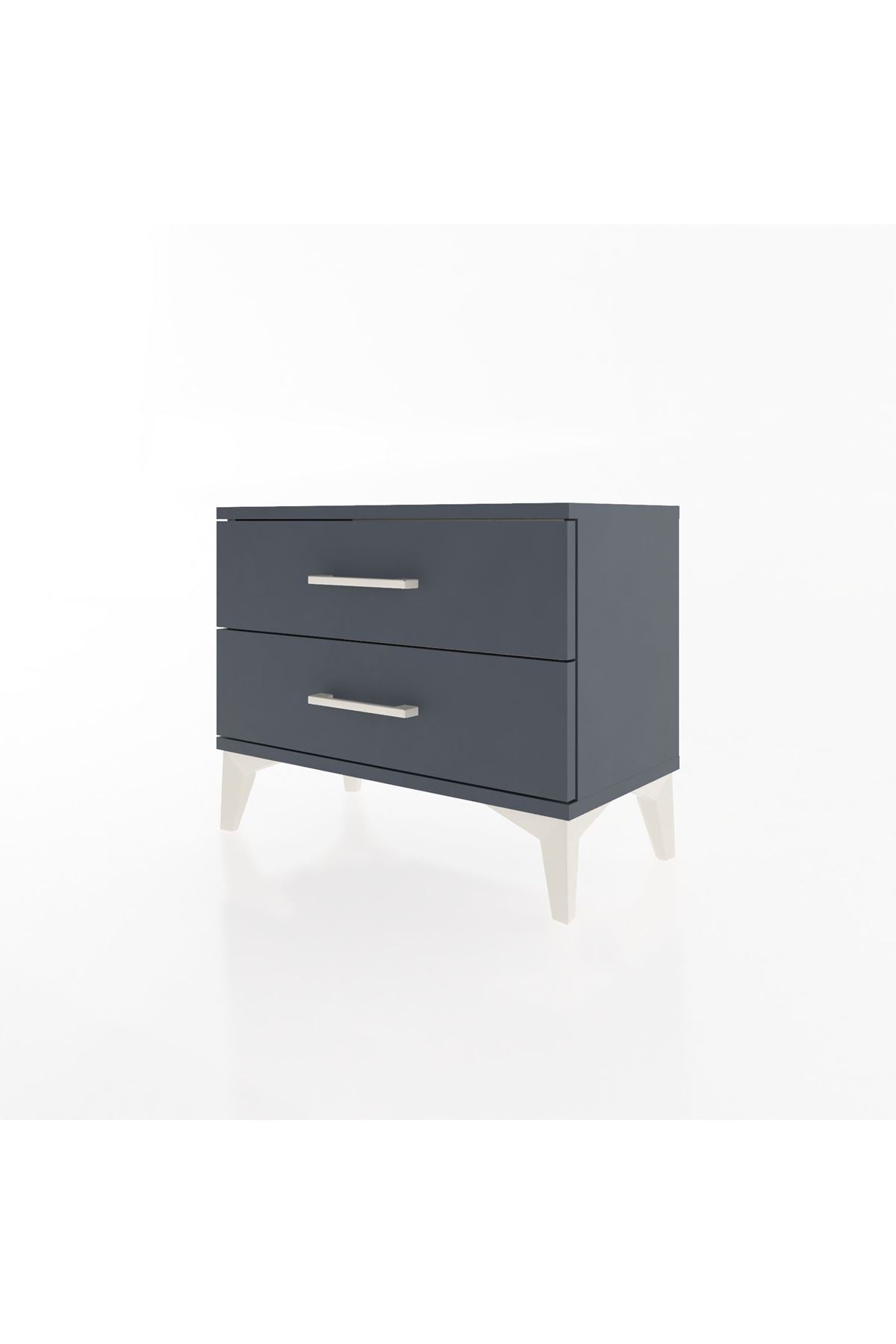 Arges Komodin 2 Çekmeceli 60x30x48 Antrasit-Antrasit