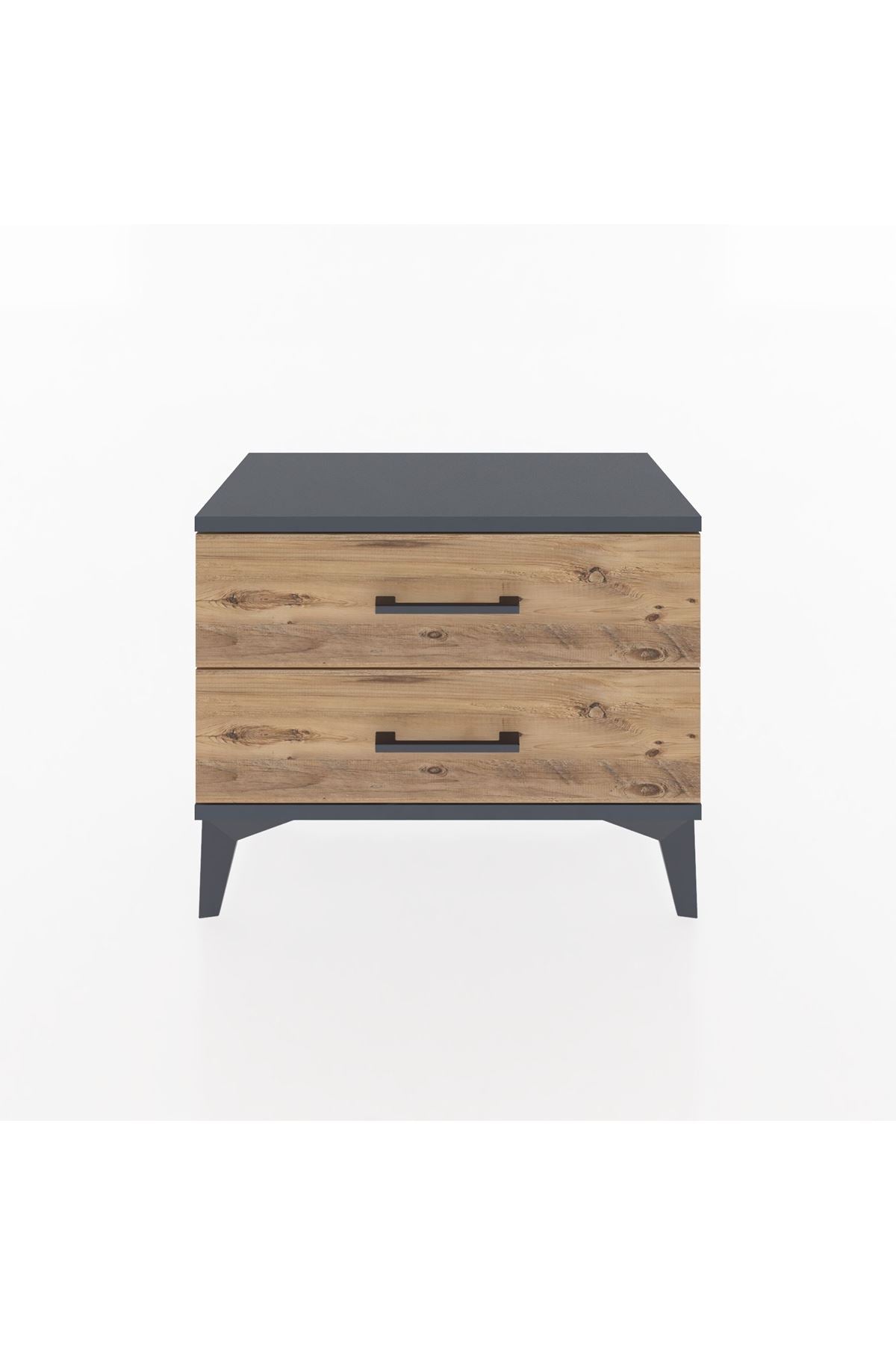 Arges Komodin 2 Çekmeceli 60x30x48 Antrasit-Çam