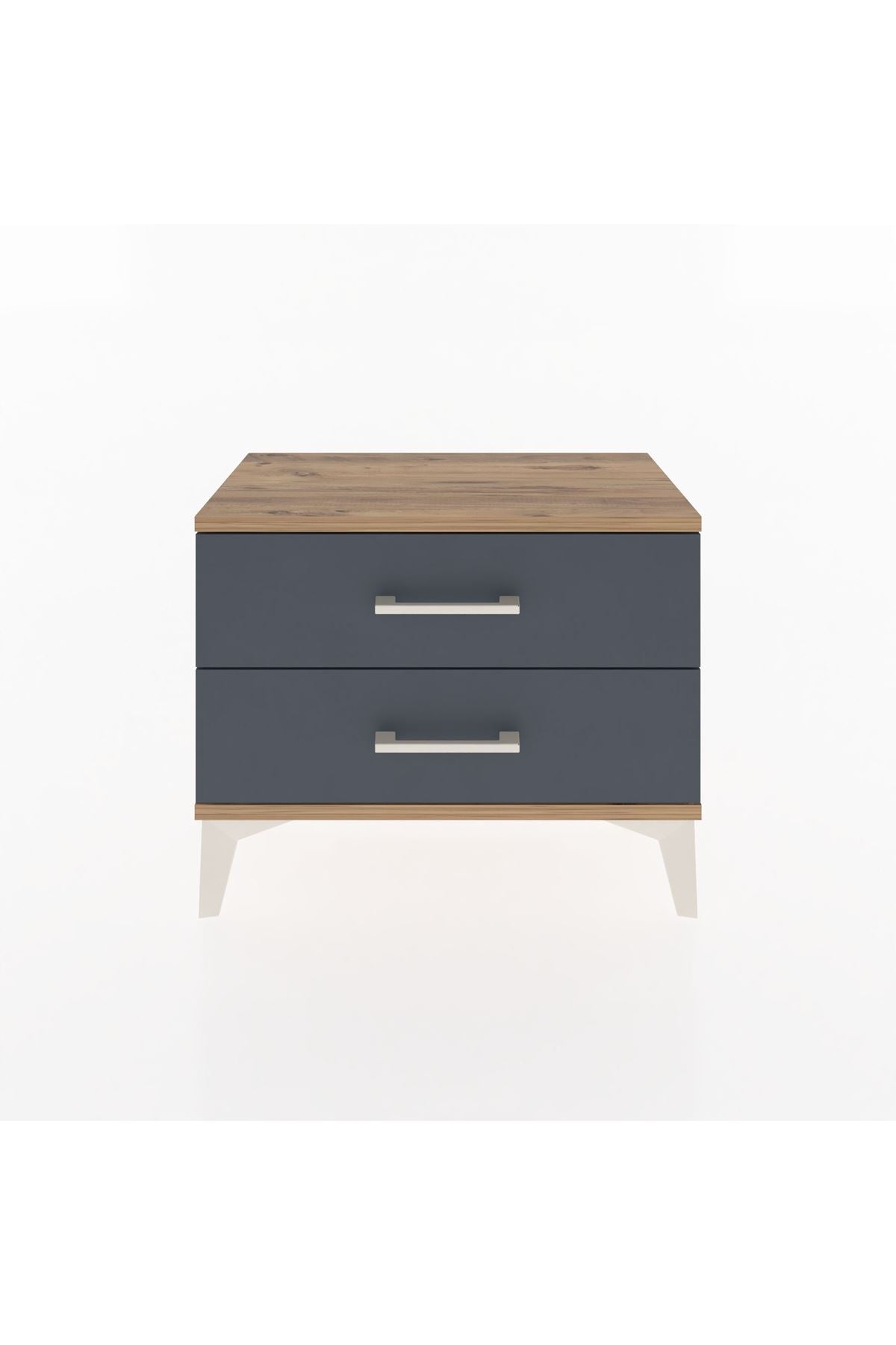 Arges Komodin 2 Çekmeceli 60x30x48 Çam-Antrasit