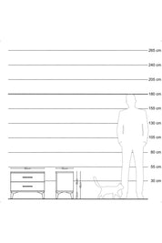 Arges Komodin 2 Çekmeceli 60x30x48 Çam-Antrasit