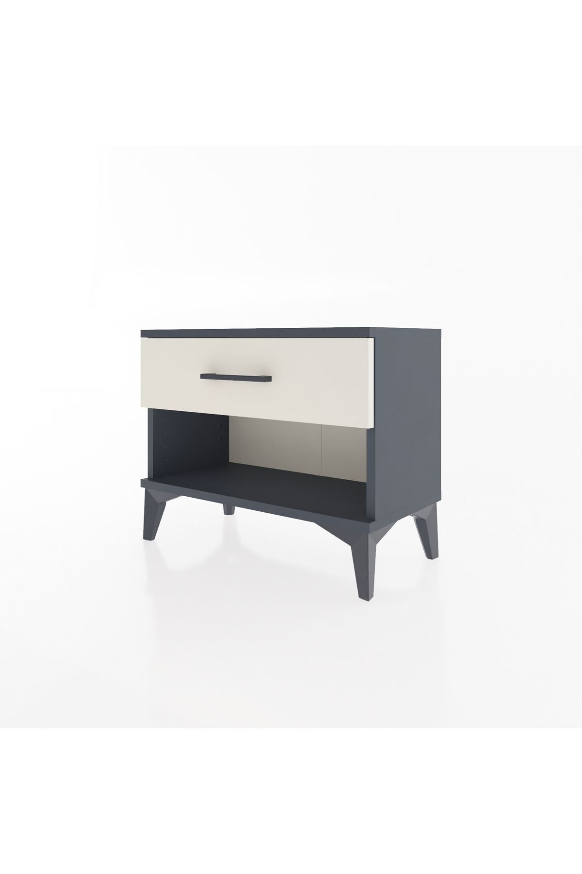 Arges Komodin Tek Çekmeceli 60x30x48 Antrasit-Aytaşı