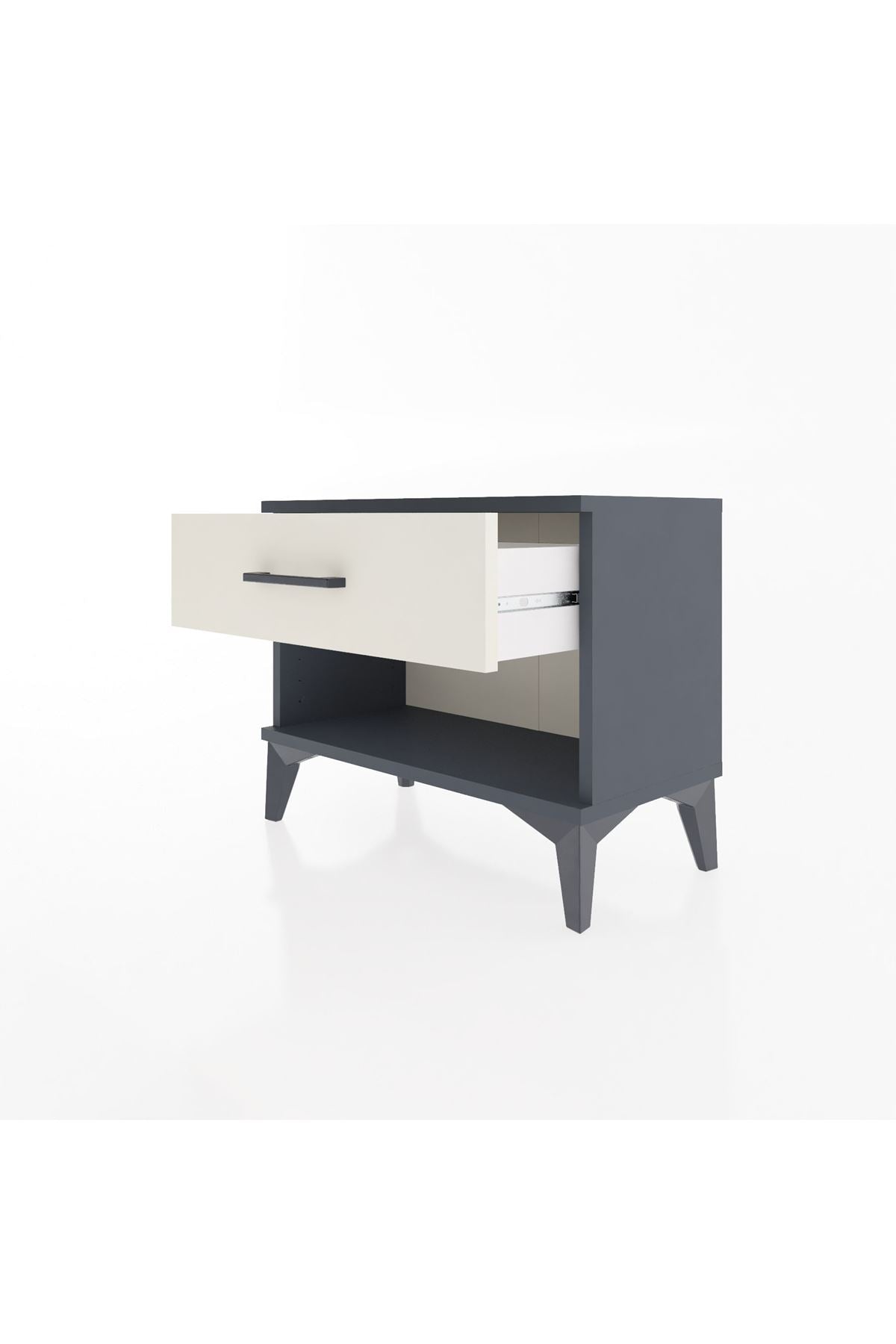 Arges Komodin Tek Çekmeceli 60x30x48 Antrasit-Aytaşı