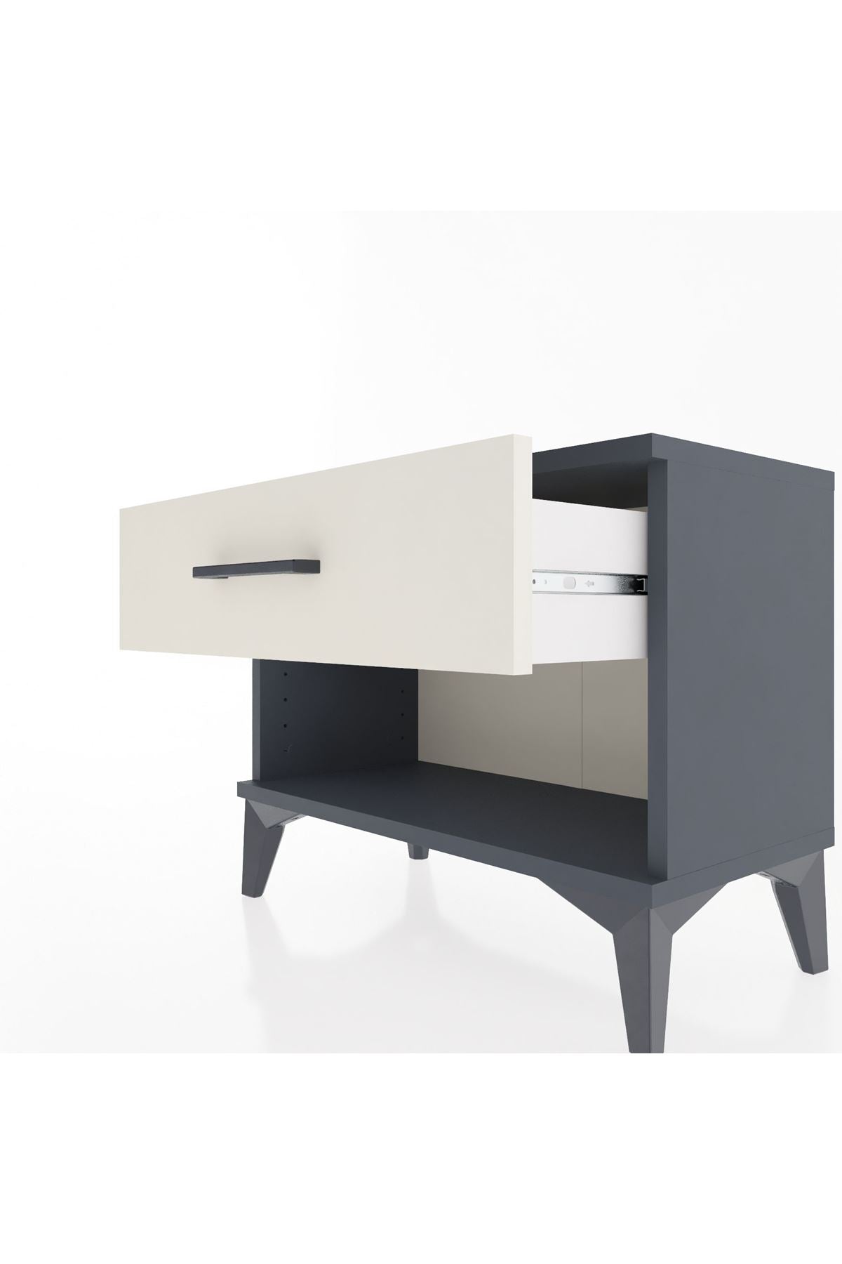 Arges Komodin Tek Çekmeceli 60x30x48 Antrasit-Aytaşı