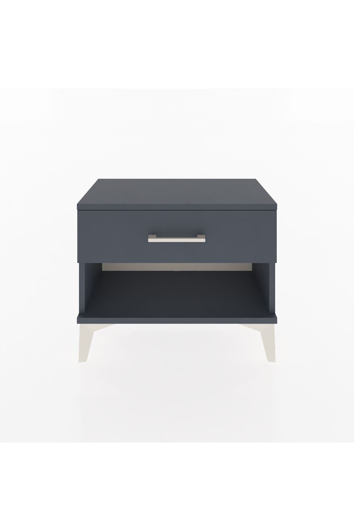 Arges Komodin Tek Çekmeceli 60x30x48 Antrasit-Antrasit