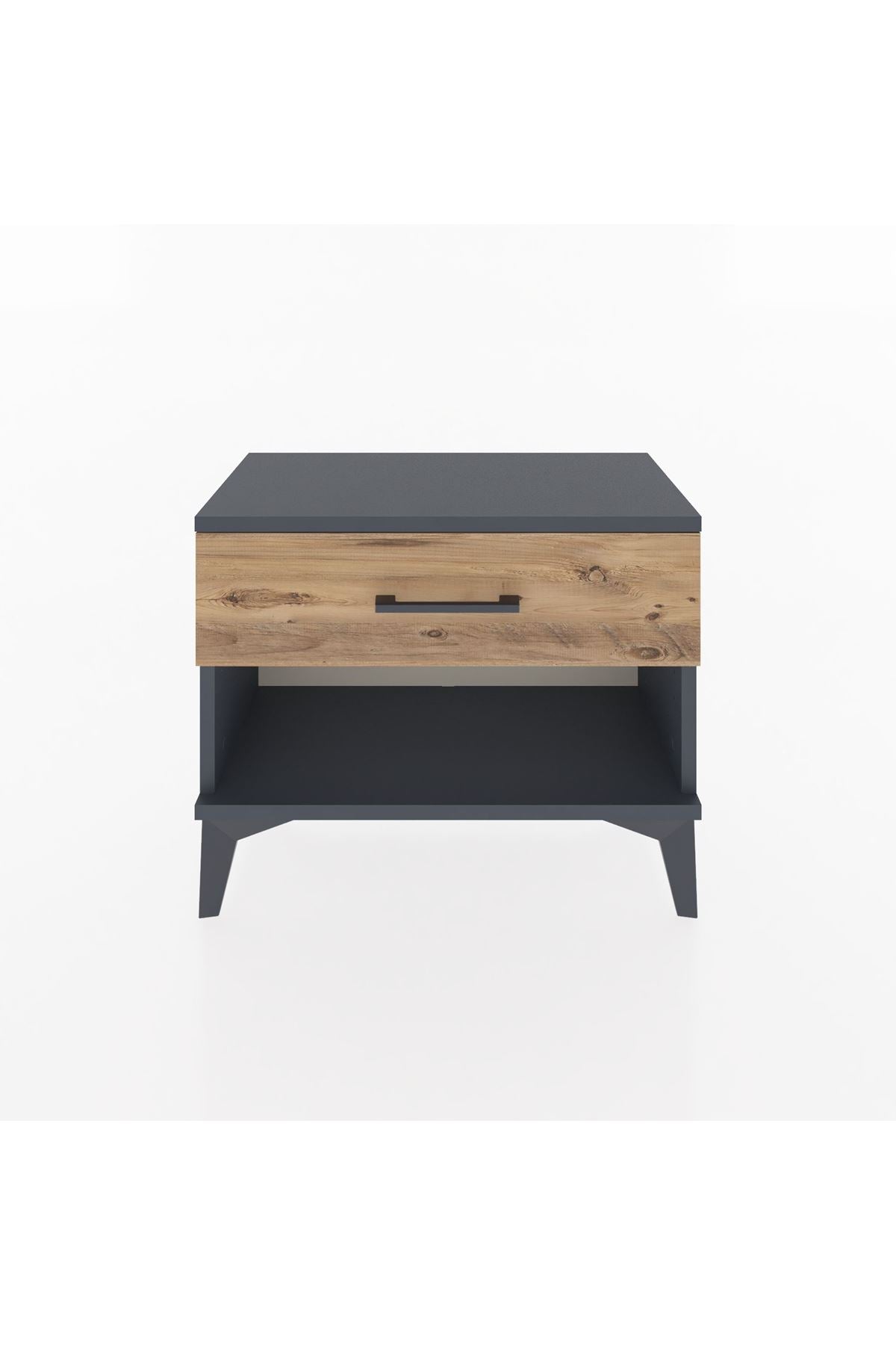 Arges Komodin Tek Çekmeceli 60x30x48 Antrasit-Çam