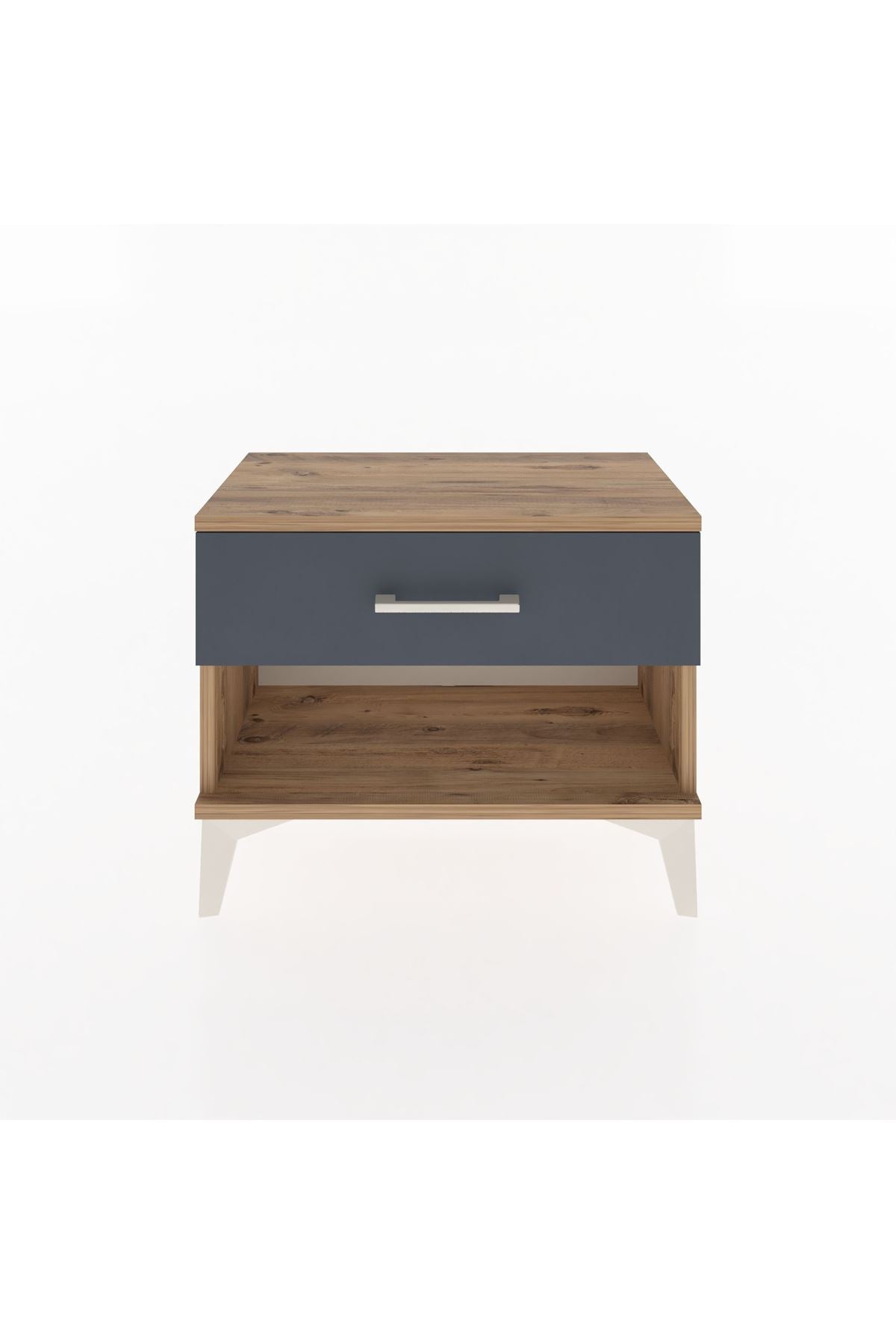 Arges Komodin Tek Çekmeceli 60x30x48 Çam-Antrasit