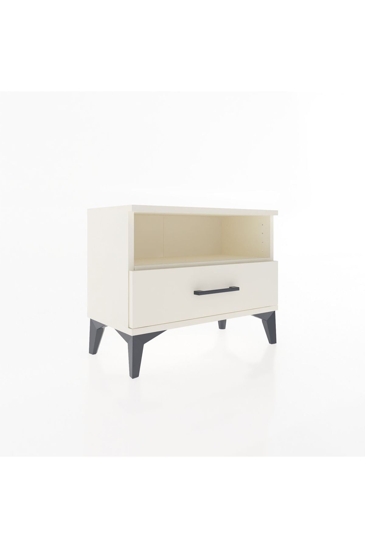 Arges Komodin Tek Raflı Tek Çekmeceli 60x30x48 Aytaşı-Aytaşı