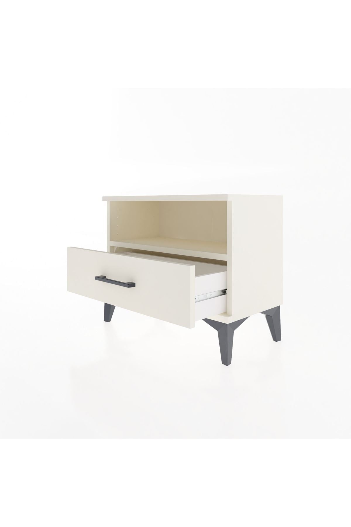 Arges Komodin Tek Raflı Tek Çekmeceli 60x30x48 Aytaşı-Aytaşı