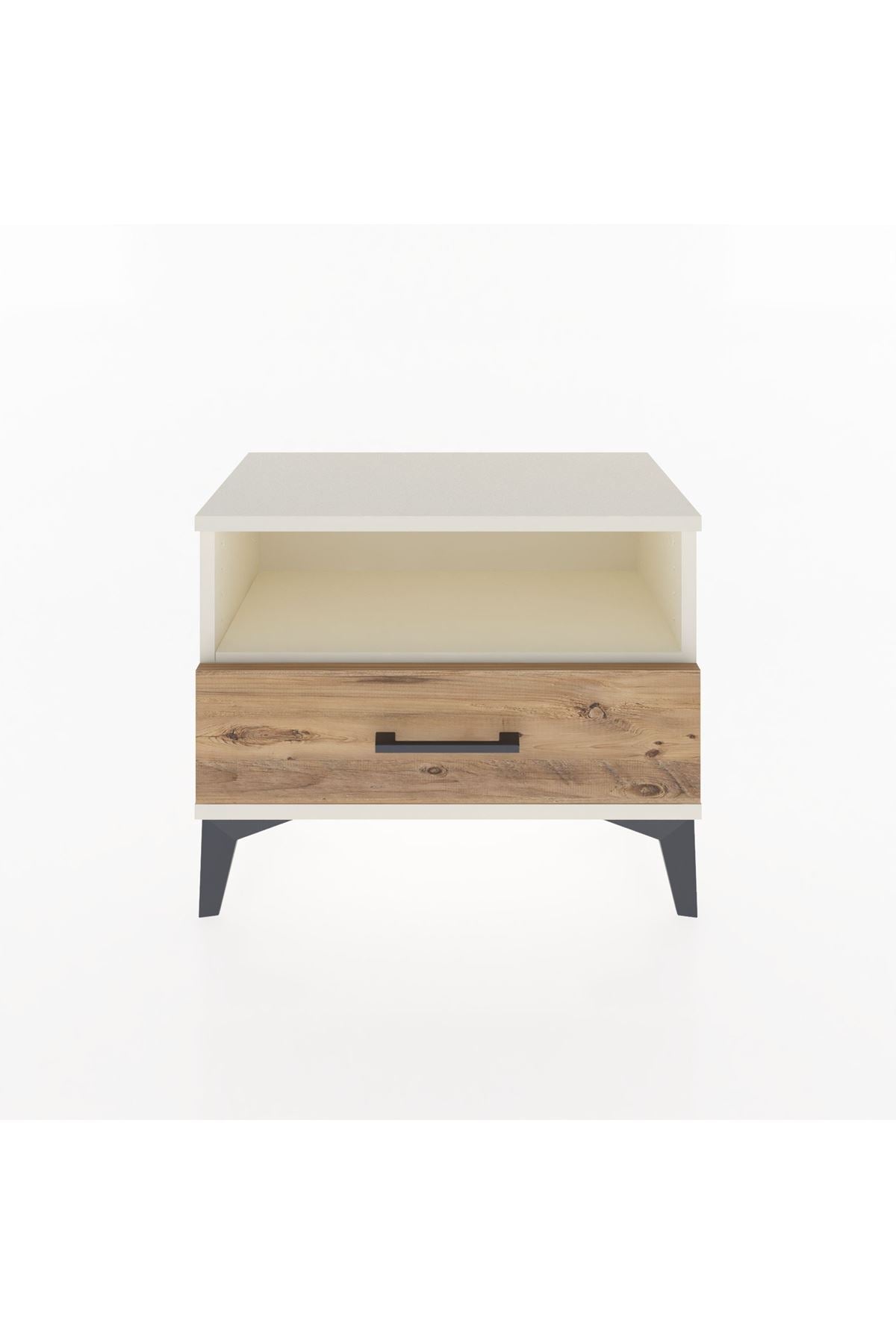 Arges Komodin Tek Raflı Tek Çekmeceli 60x30x48 Aytaşı-Çam