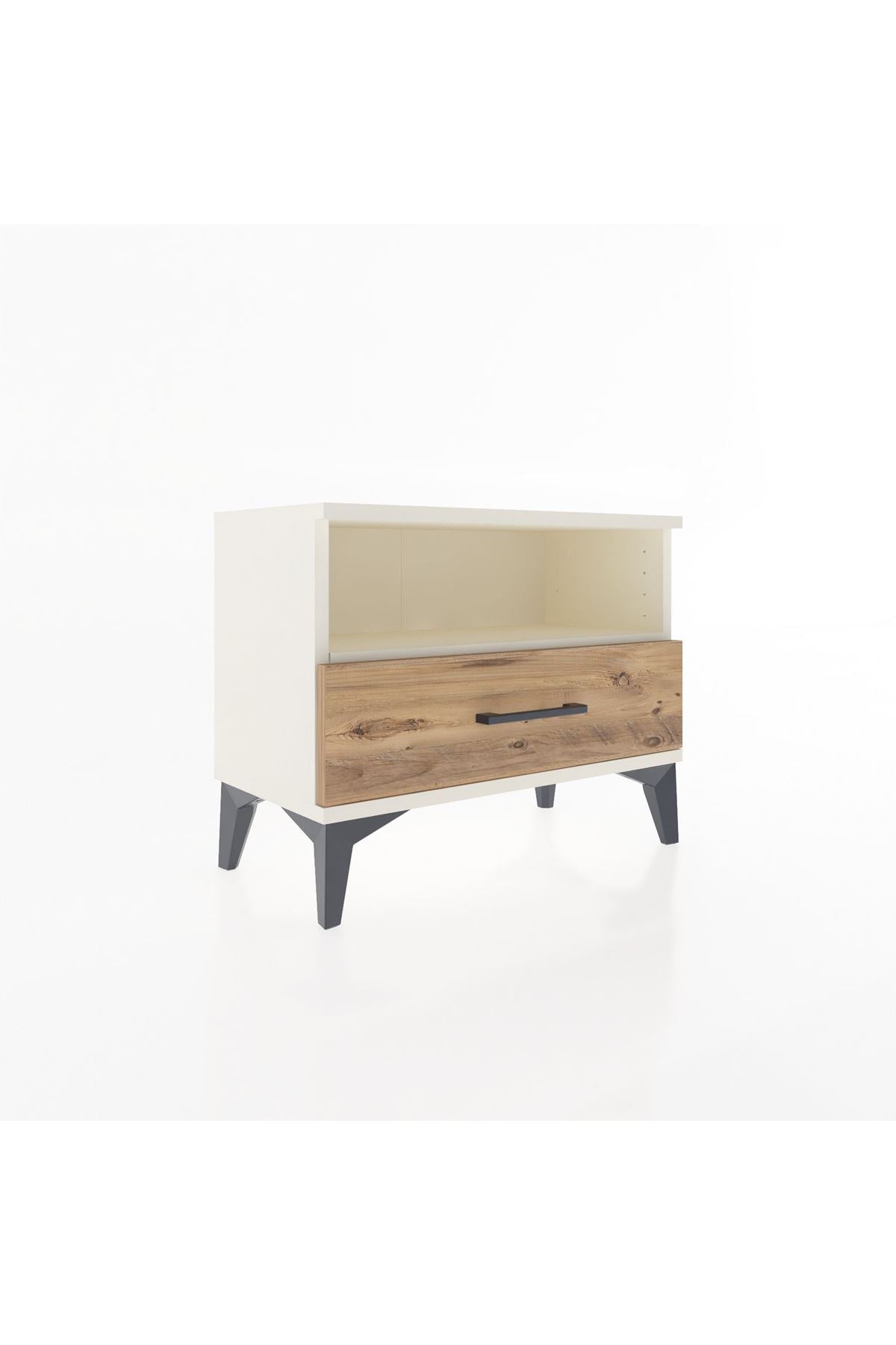 Arges Komodin Tek Raflı Tek Çekmeceli 60x30x48 Aytaşı-Çam