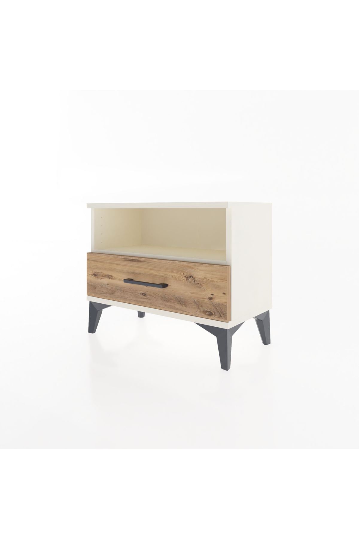 Arges Komodin Tek Raflı Tek Çekmeceli 60x30x48 Aytaşı-Çam