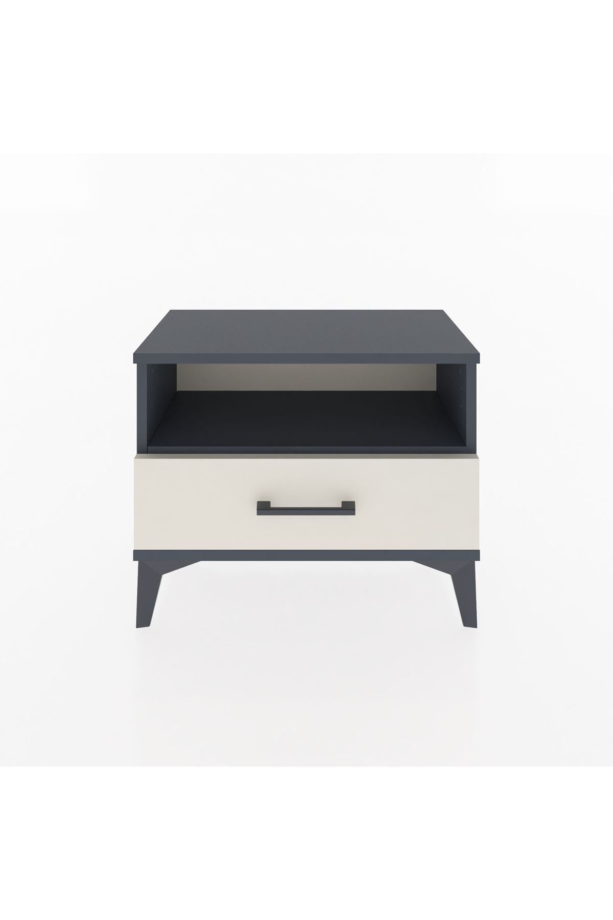 Arges Komodin Tek Raflı Tek Çekmeceli 60x30x48 Antrasit-Aytaşı