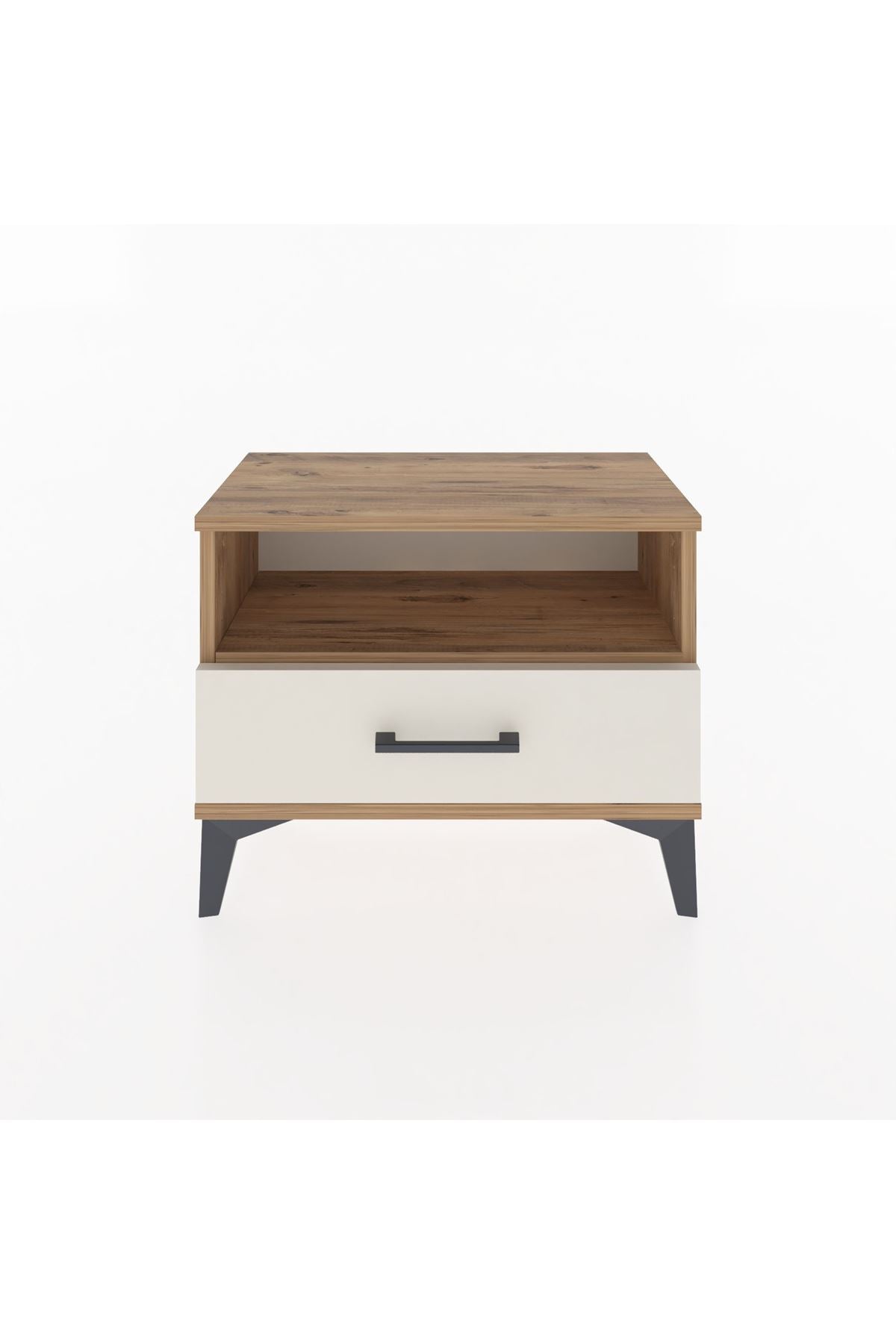 Arges Komodin Tek Raflı Tek Çekmeceli 60x30x48 Çam-Aytaşı