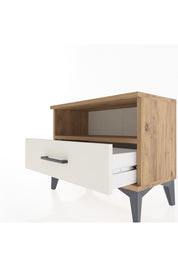 Arges Komodin Tek Raflı Tek Çekmeceli 60x30x48 Çam-Aytaşı