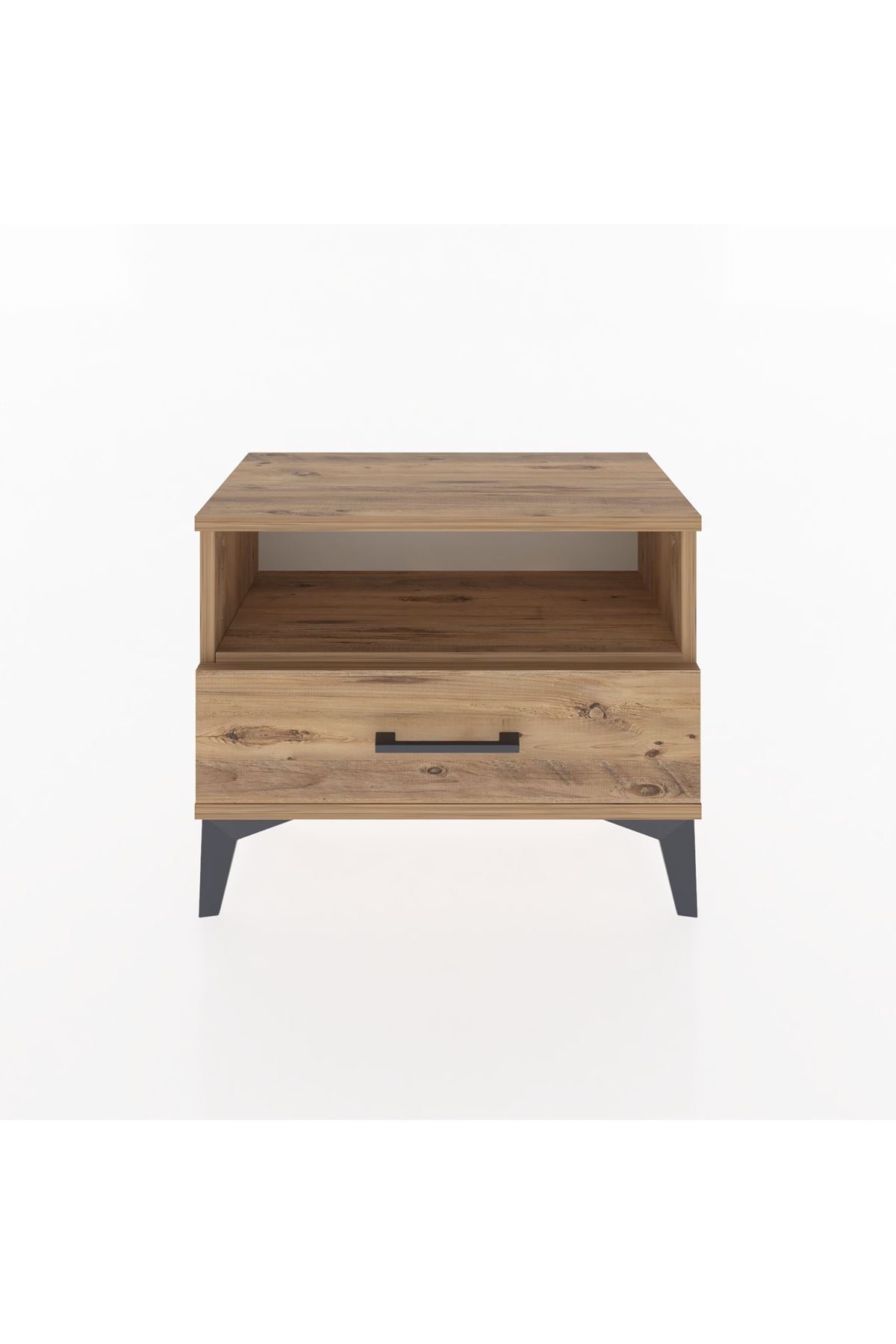 Arges Komodin Tek Raflı Tek Çekmeceli 60x30x48 Çam-Çam