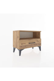 Arges Komodin Tek Raflı Tek Çekmeceli 60x30x48 Çam-Çam