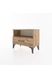 Arges Komodin Tek Raflı Tek Çekmeceli 60x30x48 Çam-Çam