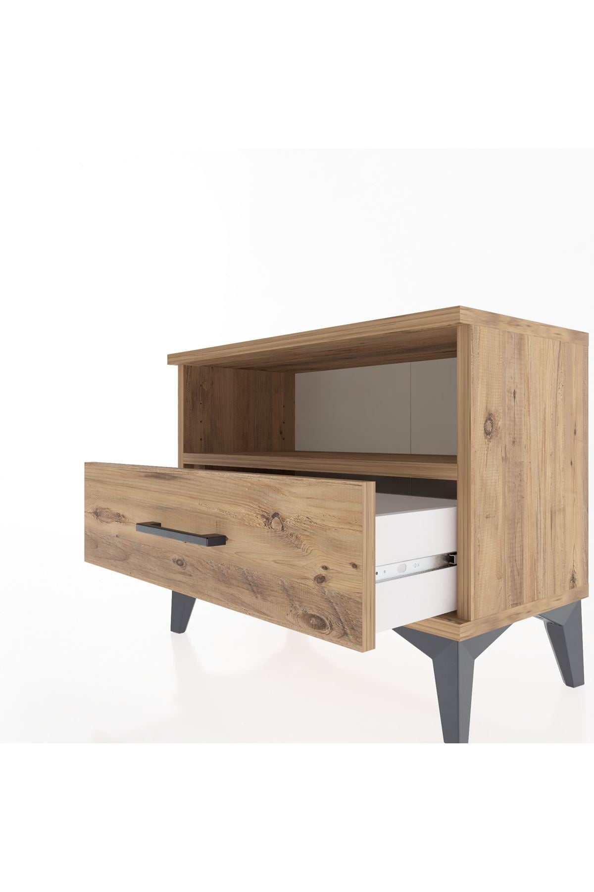 Arges Komodin Tek Raflı Tek Çekmeceli 60x30x48 Çam-Çam