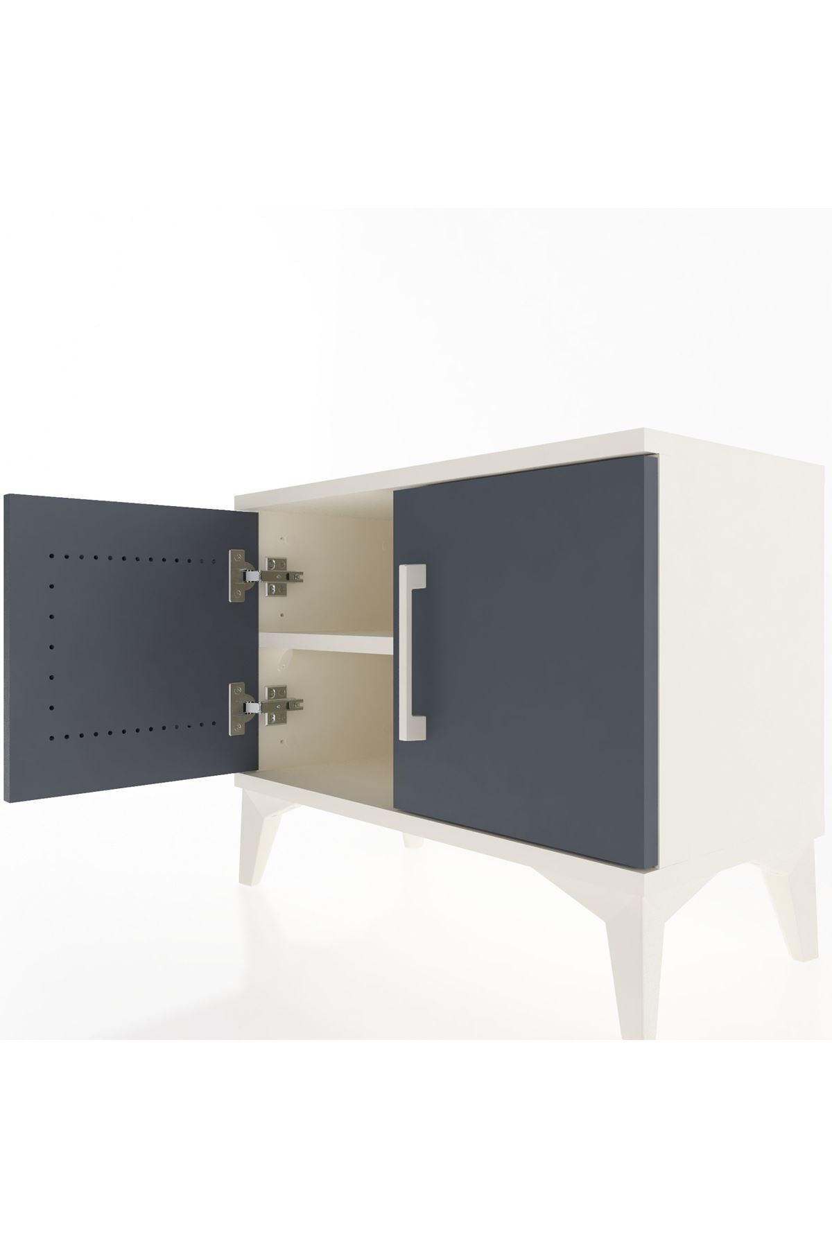 Arges Komodin Tek Raflı 2 Kapaklı 60x30x48 Aytaşı-Antrasit