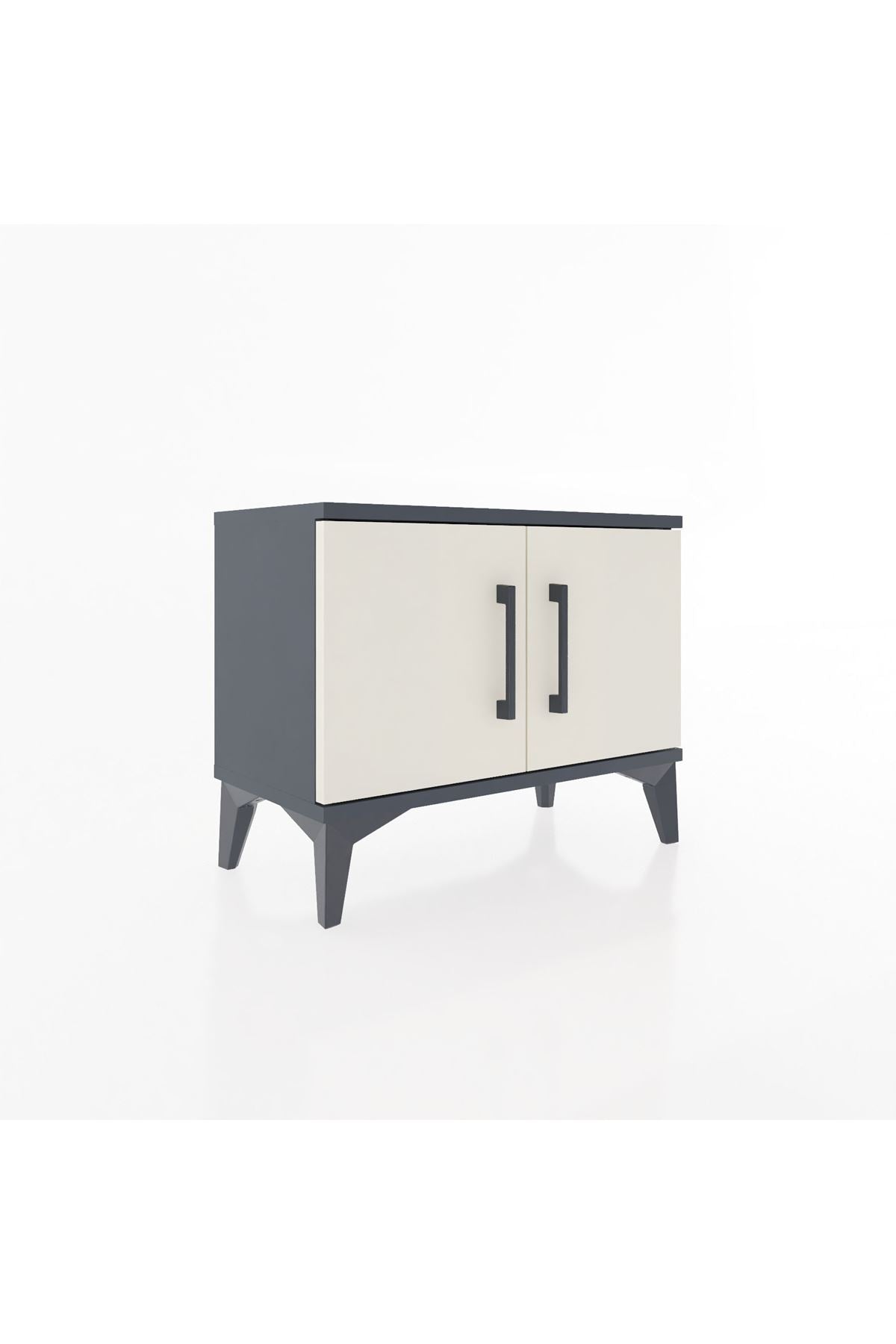 Arges Komodin Tek Raflı 2 Kapaklı 60x30x48 Antrasit-Aytaşı