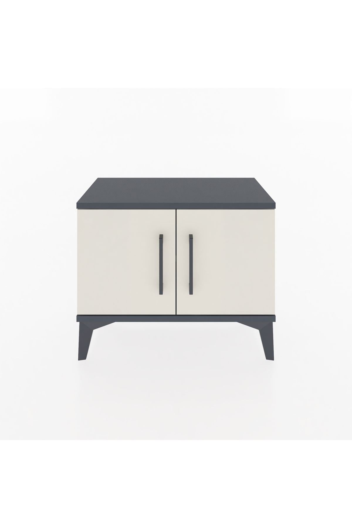 Arges Komodin Tek Raflı 2 Kapaklı 60x30x48 Antrasit-Aytaşı