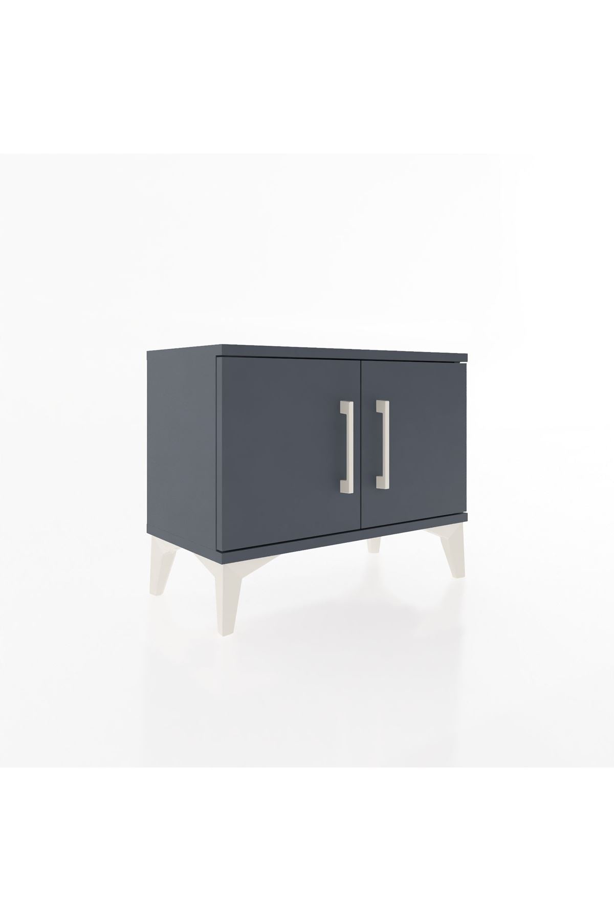 Arges Komodin Tek Raflı 2 Kapaklı 60x30x48 Antrasit-Antrasit