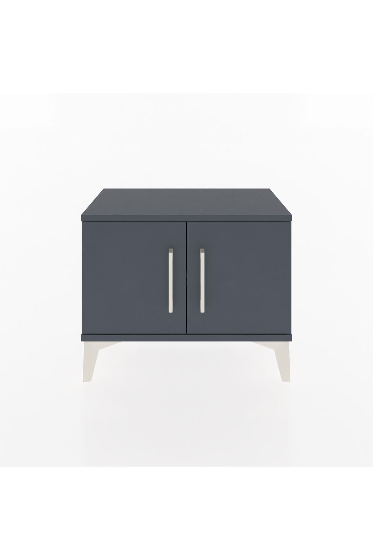 Arges Komodin Tek Raflı 2 Kapaklı 60x30x48 Antrasit-Antrasit