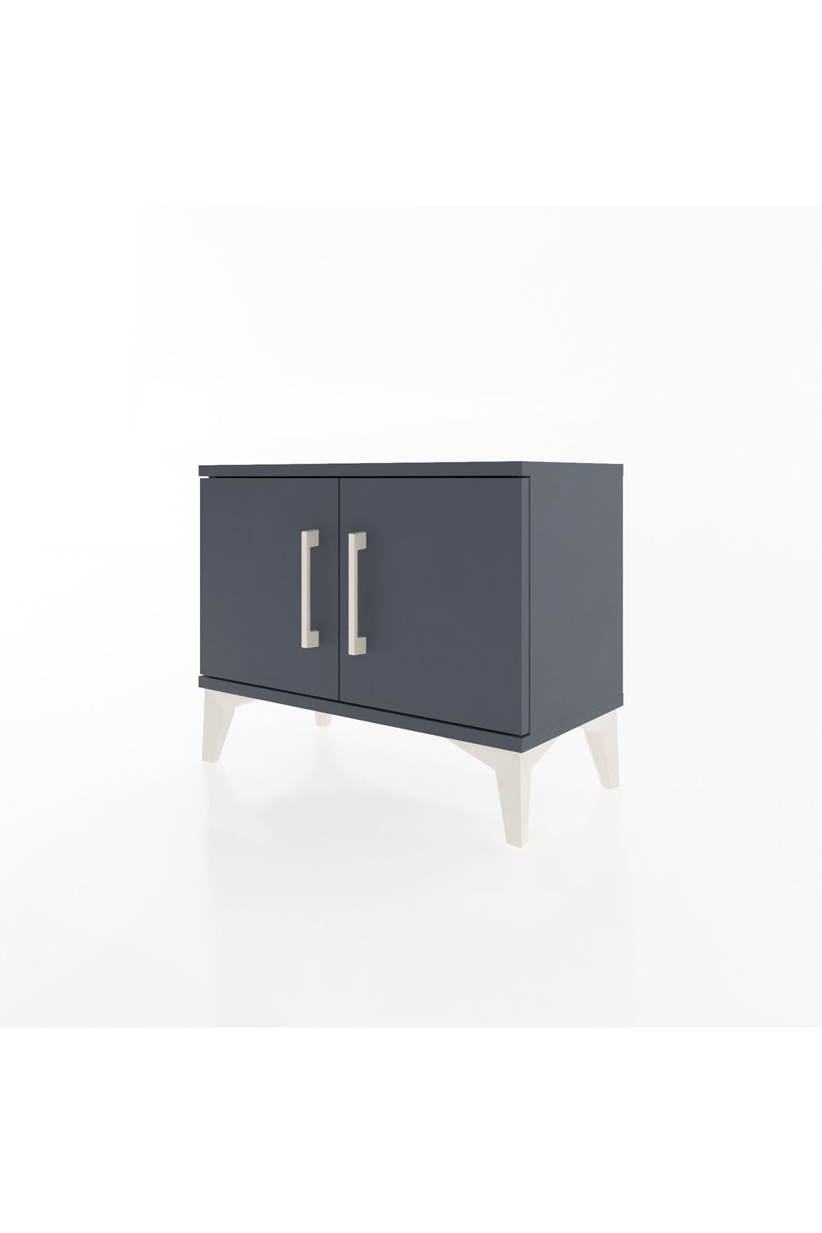 Arges Komodin Tek Raflı 2 Kapaklı 60x30x48 Antrasit-Antrasit