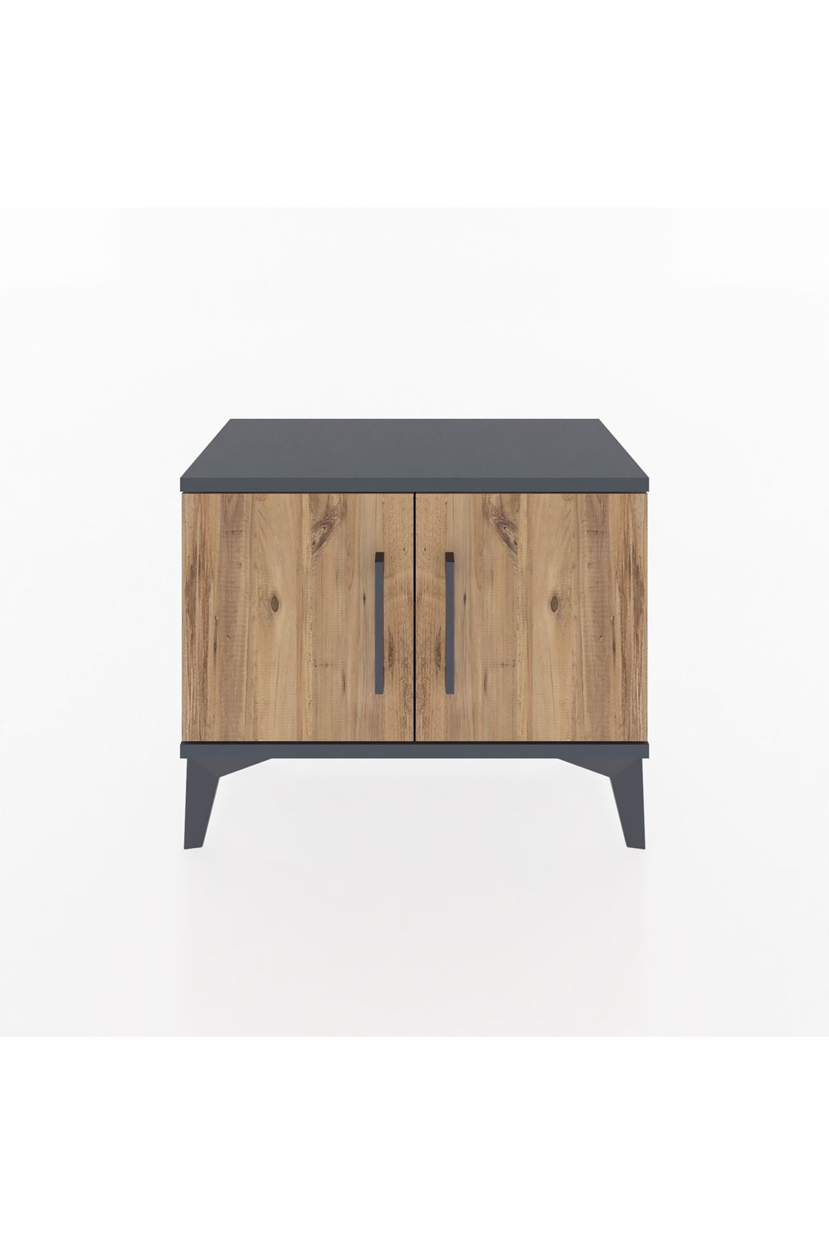 Arges Komodin Tek Raflı 2 Kapaklı 60x30x48 Antrasit-Çam