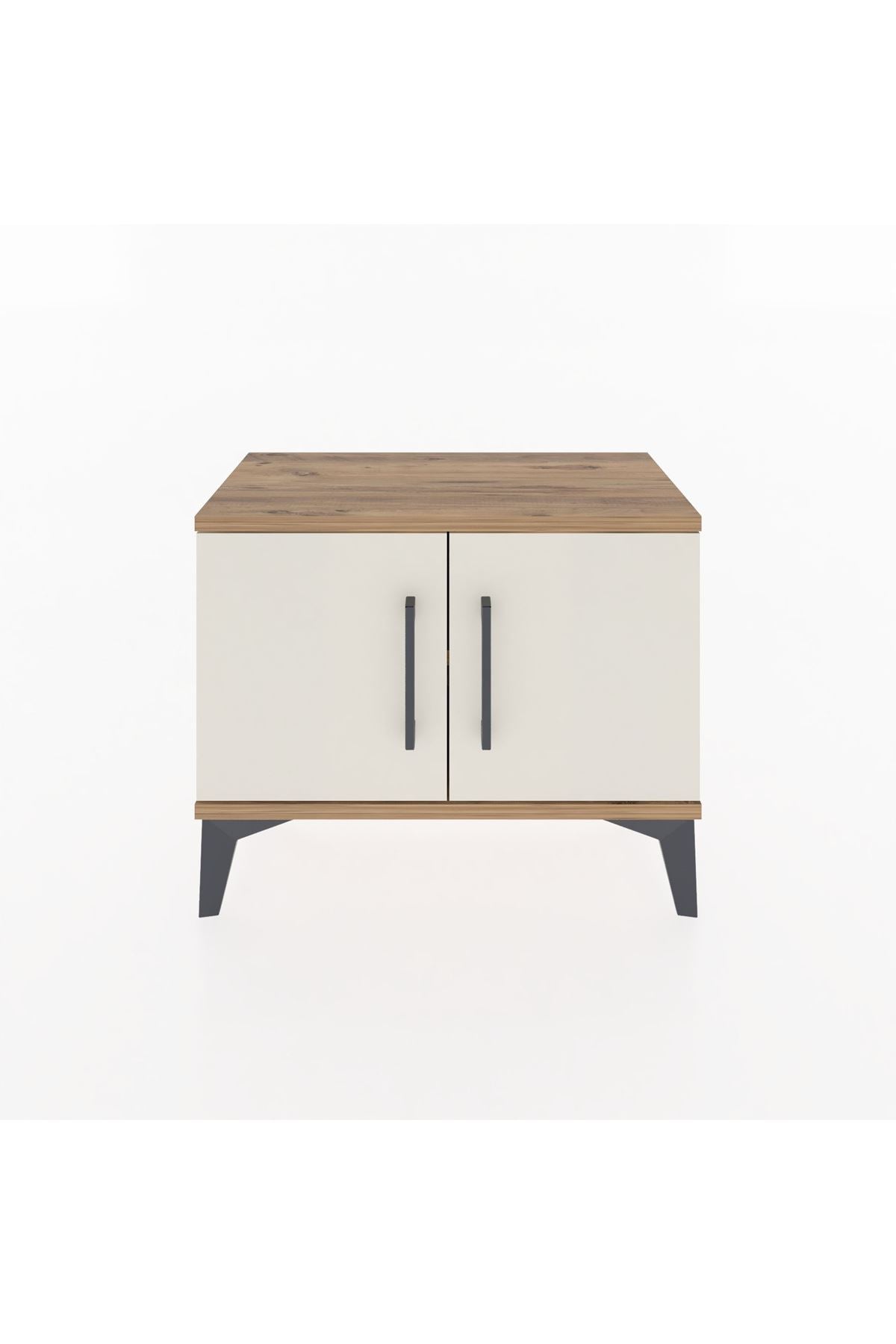 Arges Komodin Tek Raflı 2 Kapaklı 60x30x48 Çam-Aytaşı