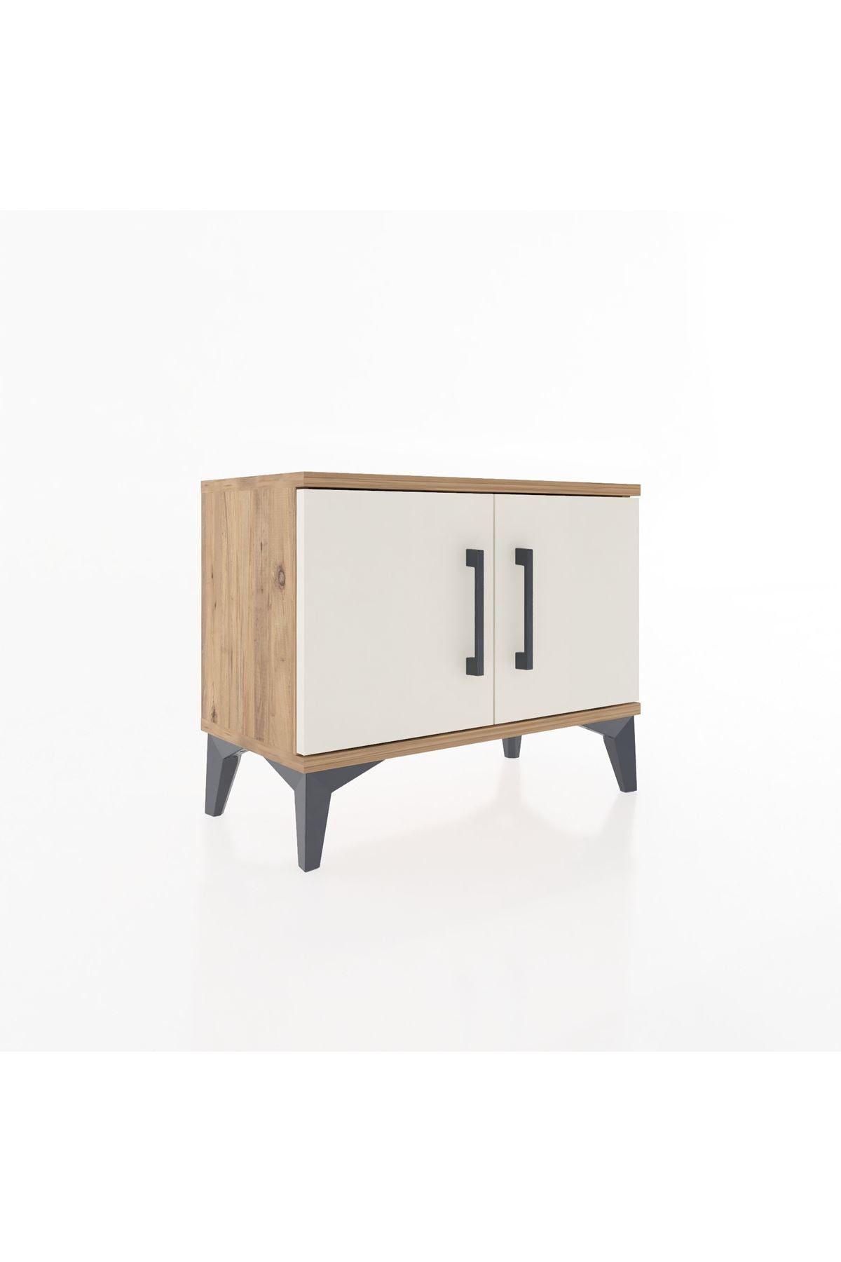 Arges Komodin Tek Raflı 2 Kapaklı 60x30x48 Çam-Aytaşı