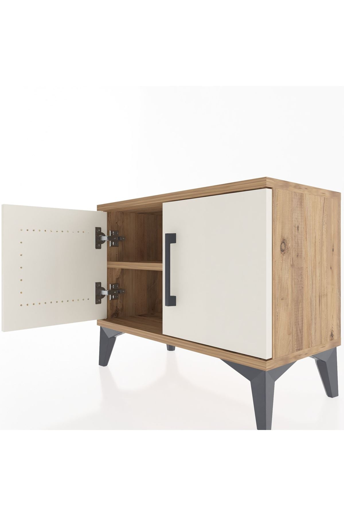 Arges Komodin Tek Raflı 2 Kapaklı 60x30x48 Çam-Aytaşı