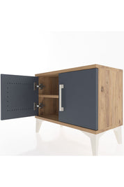 Arges Komodin Tek Raflı 2 Kapaklı 60x30x48 Çam-Antrasit