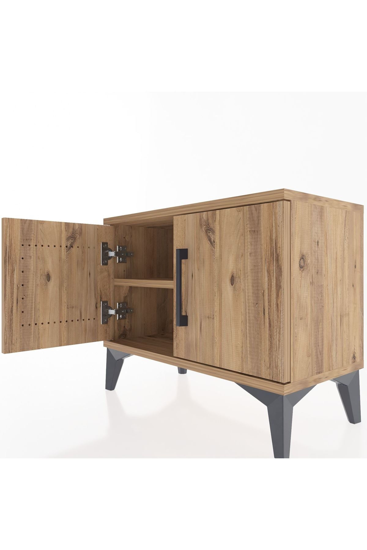 Arges Komodin Tek Raflı 2 Kapaklı 60x30x48 Çam-Çam