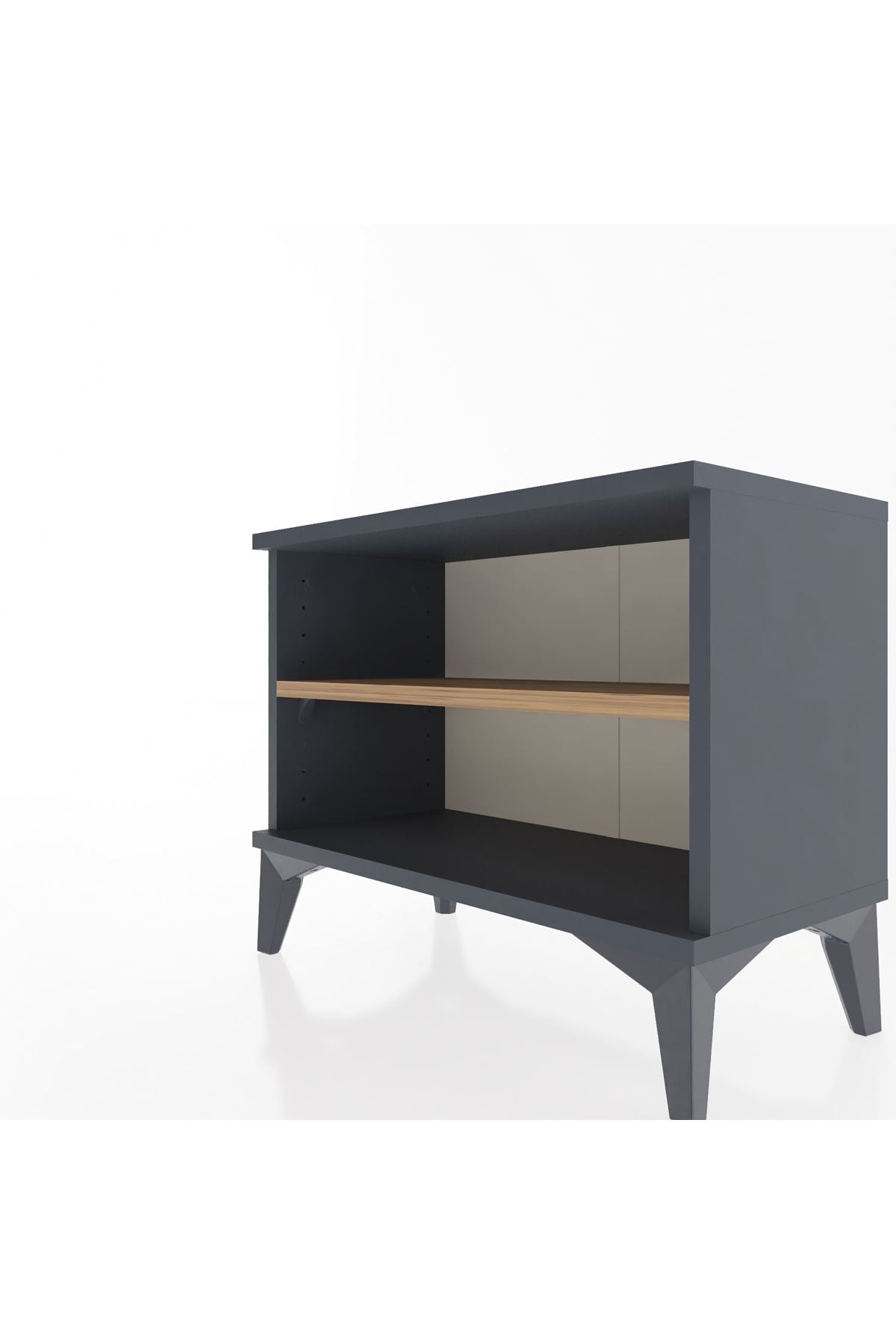 Arges Komodin Tek Raflı 60x30x48 Antrasit-Çam