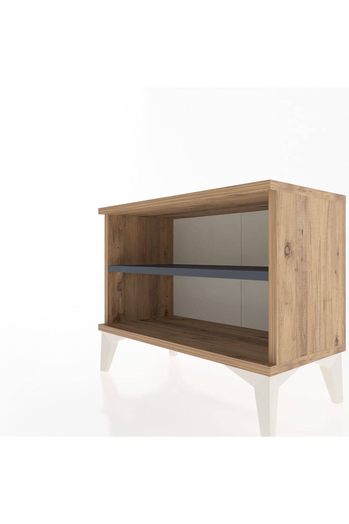 Arges Komodin Tek Raflı 60x30x48 Çam-Antrasit