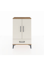 Arges Komodin 2 Raflı Tek Çekmeceli 2 Kapaklı 60x30x96 Çam-Aytaşı