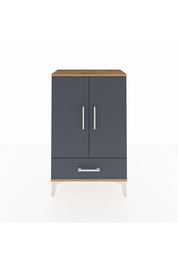 Arges Komodin 2 Raflı Tek Çekmeceli 2 Kapaklı 60x30x96 Çam-Antrasit