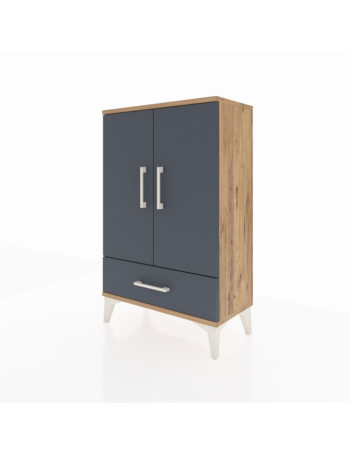Arges Komodin 2 Raflı Tek Çekmeceli 2 Kapaklı 60x30x96 - S14M041V8A