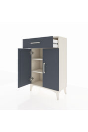 Arges Komodin 2 Raflı Tek Çekmeceli 2 Kapaklı 60x30x96 Aytaşı-Antrasit