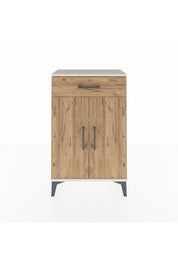 Arges Komodin 2 Raflı Tek Çekmeceli 2 Kapaklı 60x30x96 Aytaşı-Çam