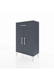 Arges Komodin 2 Raflı Tek Çekmeceli 2 Kapaklı 60x30x96 Antrasit-Antrasit