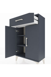 Arges Komodin 2 Raflı Tek Çekmeceli 2 Kapaklı 60x30x96 Antrasit-Antrasit