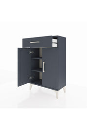 Arges Komodin 2 Raflı Tek Çekmeceli 2 Kapaklı 60x30x96 Antrasit-Antrasit