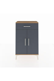 Arges Komodin 2 Raflı Tek Çekmeceli 2 Kapaklı 60x30x96 Çam-Antrasit