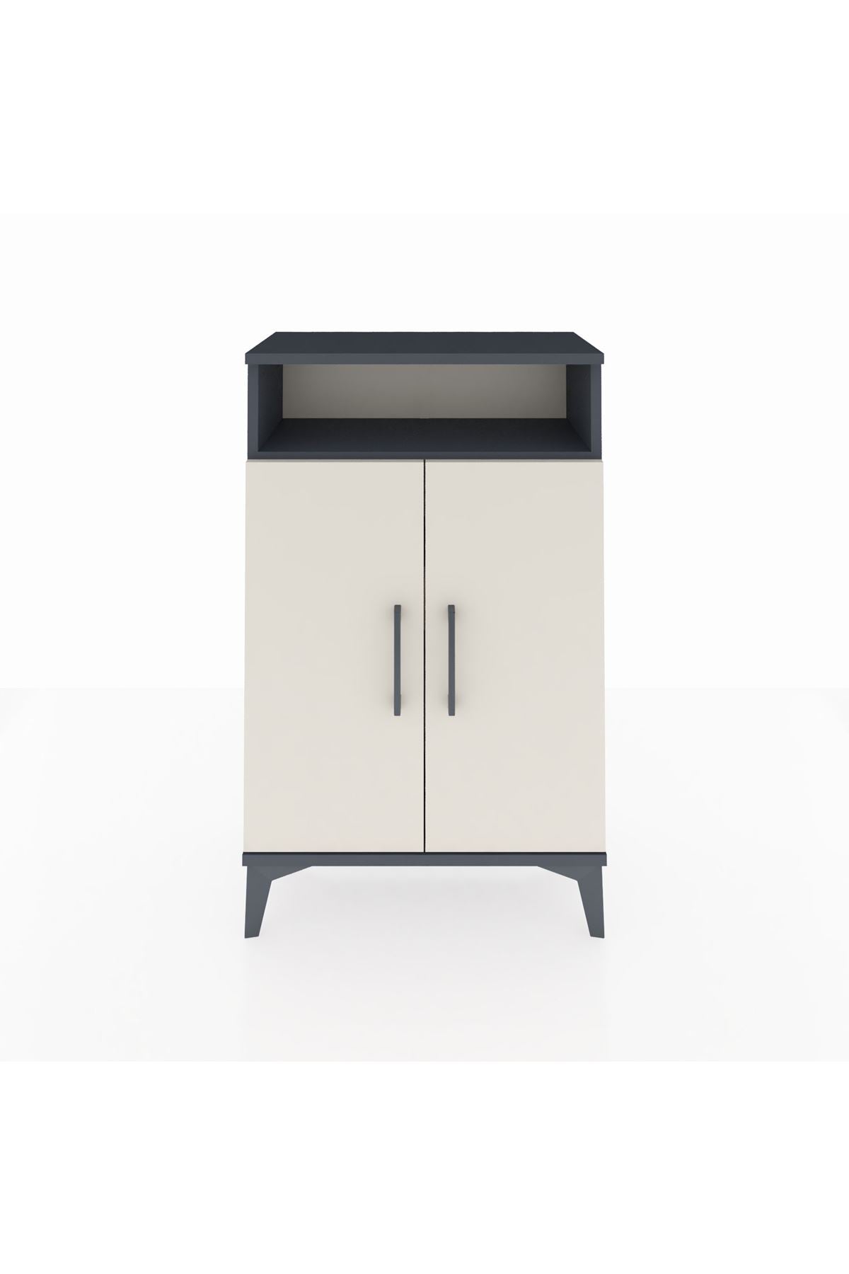 Arges Komodin 3 Raflı 2 Kapaklı 60x30x96 Antrasit-Aytaşı